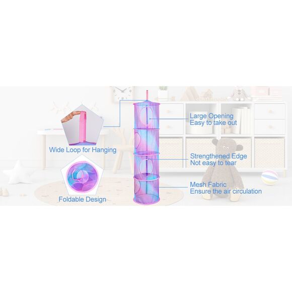 Toy Storage Hanging Stuffed Animals Organizer Closet Holder Toy Organizer 2pc - Picture 9 of 10